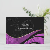 elegante lila blüh Business Dankeschön Karten (Stehend Vorderseite)