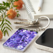 Elegante lila, blühende lila Hydrangeas Schlüsselanhänger (Vorderseite rechts)