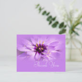 Elegante lila Blume bedankt sich bei Postcard. Postkarte (Stehend Vorderseite)
