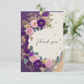 Elegante Lila Blume Beerdigung Danke Karte
