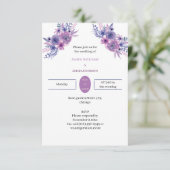 Elegante Lila Blume Custom Wedding Einladung (Stehend Vorderseite)