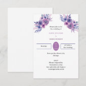Elegante Lila Blume Custom Wedding Einladung (Vorne/Hinten)