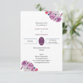 Elegante Lila Blume Custom Wedding Einladung (Stehend Vorderseite)