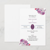 Elegante Lila Blume Custom Wedding Einladung (Vorne/Hinten)