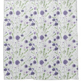 Elegante Lila Blume Duschvorhang (Vorderseite)