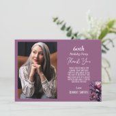 Elegante Lila Blume Geburtstag danke Karte (Stehend Vorderseite)