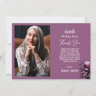 Elegante Lila Blume Geburtstag danke Karte