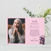 Elegante Lila Blume Geburtstag danke Karte (Stehend Vorderseite)