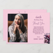 Elegante Lila Blume Geburtstag danke Karte (Vorne/Hinten)