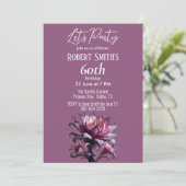Elegante Lila Blume Geburtstagsparty Einladung (Stehend Vorderseite)