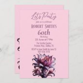 Elegante Lila Blume Geburtstagsparty Einladung (Vorne/Hinten)