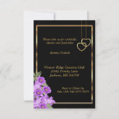 Elegante Lila Blume Hochzeit - Empfang Einladung (Rückseite)