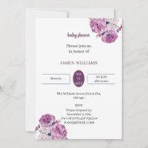 Elegante Lila Blume, individuelle Babydusche