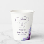 Elegante Lila Blume Kinderdusche Pappbecher (Rückseite)