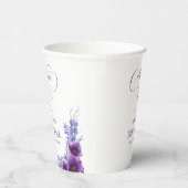 Elegante Lila Blume Kinderdusche Pappbecher (Rechts)