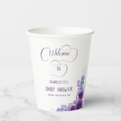 Elegante Lila Blume Kinderdusche Pappbecher (Vorderseite)