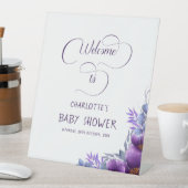 Elegante Lila Blume Kinderdusche Sockelschild (In Situ)