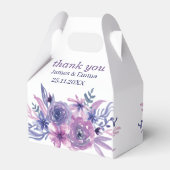 Elegante Lila Blume, maßgeschneiderte Hochzeit Geschenkschachtel (Rückseite)