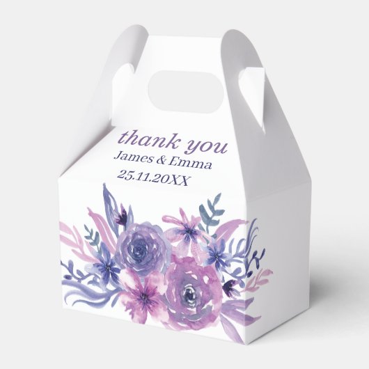 Elegante Lila Blume, maßgeschneiderte Hochzeit Geschenkschachtel (Vorderseite)