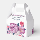 Elegante Lila Blume, maßgeschneiderte Hochzeit Geschenkschachtel (Rückseite)