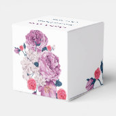 Elegante Lila Blume Personalisiert Hochzeit Geschenkschachtel (Rückseite)