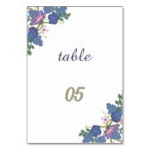 Elegante Lila Blume Personalisiert Hochzeit Tischnummer (Rückseite)