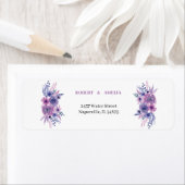 Elegante Lila Blume Personalisierte Rücksendeadres (Insitu)