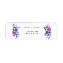 Elegante Lila Blume Personalisierte Rücksendeadres