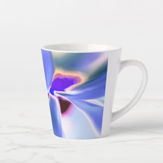 Elegante Lila Blume Print Latte Tasse (Rechts)