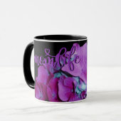 Elegante lila Blume Tasse (Vorderseite Links)