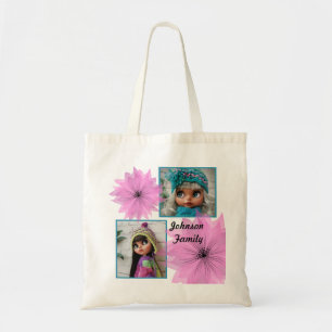 Elegante lila Blume Tragetasche