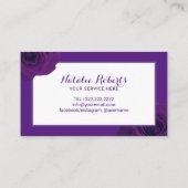 Elegante Lila Blume Treuekarte (Rückseite)