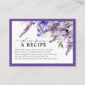 Elegante Lila Blumen Bitte bringen Sie ein Rezept Begleitkarte (Vorderseite)