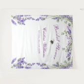 Elegante lila Blumen Engagement Party Tapestry Wandteppich (Vorderseite (Horizontal))