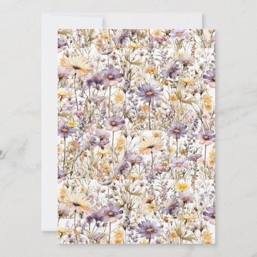 Elegante Lila Blumen Hochzeit Foto Tischnummer (Rückseite)