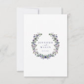 Elegante lila Blumen Hochzeit RSVP Karten (Rückseite)