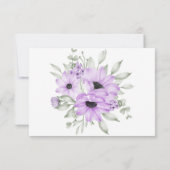 Elegante Lila Blumen-Hochzeitskarte Dankeskarte (Rückseite)