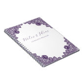 Elegante lila Blumen-Spitze rustikale Notizen & Id Notizblock (Rechte Seite)