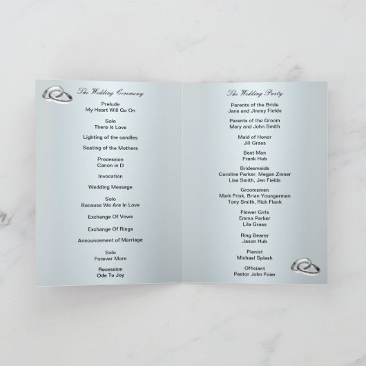 Elegante Lila Blumen- und Schmetterlingsprogrammka Programm (Innenseite)