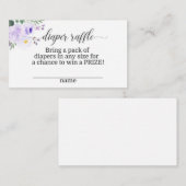 Elegante Lila Blumen-Windelkarte Begleitkarte (Vorne/Hinten)