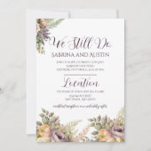 Elegante Lila Blumen wir noch immer kündigen Erneu Einladung (Vorderseite)