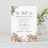 Elegante Lila Blumen wir noch immer kündigen Erneu Einladung (Stehend Vorderseite)