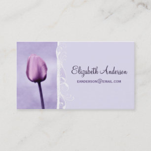 Elegante lila Blumenchic-Lavendel-Tulpe Visitenkarte