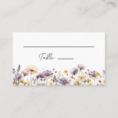 Elegante Lila Blumendecke Platzkarte (Rückseite)