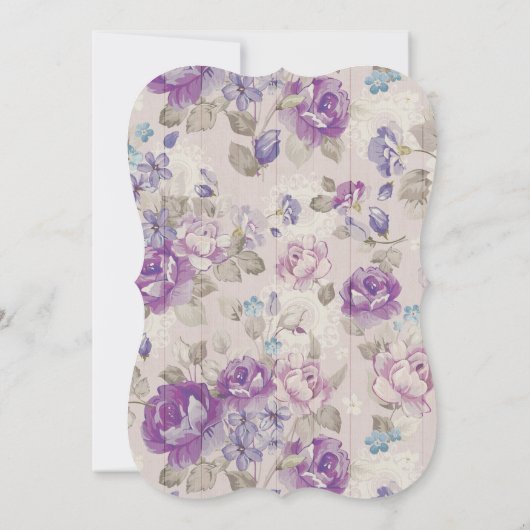 Elegante Lila Blumendusche Einladung (Rückseite)