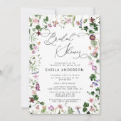 Elegante Lila Blumendusche Einladung (Vorderseite)