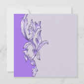 Elegante lila Blumendusche. Einladung (Rückseite)
