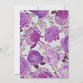 Elegante Lila Blumendusche Einladungen (Rückseite)