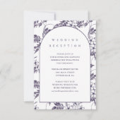 Elegante Lila Blumenempfangskarte (Vorderseite)