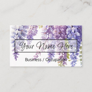 Elegante lila, blumenfarbene Wisteria Visitenkarte